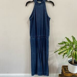 Cloth & Stone Denim Halter Cropped Jumpsuit Size XS